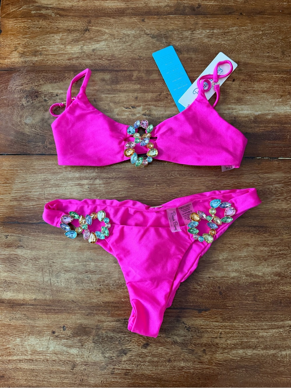 Beach Bunny Pink Jeweled Bikini